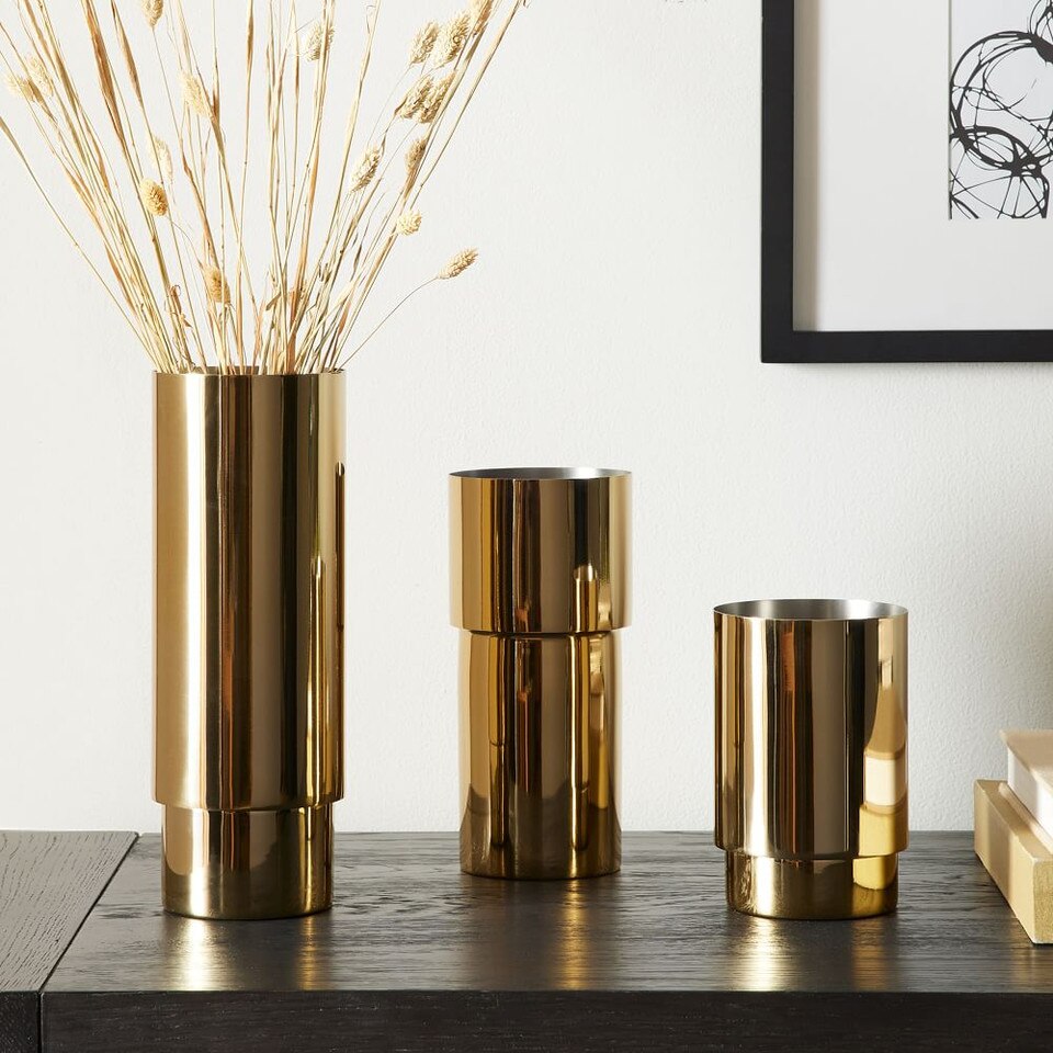 Brass & Enamel Tube Vases West Elm Australia